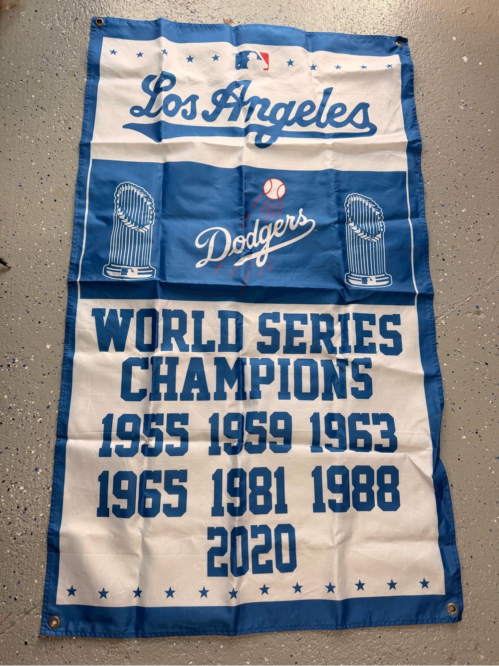 Los Angeles Dodgers World Series Champions Flag/Banner